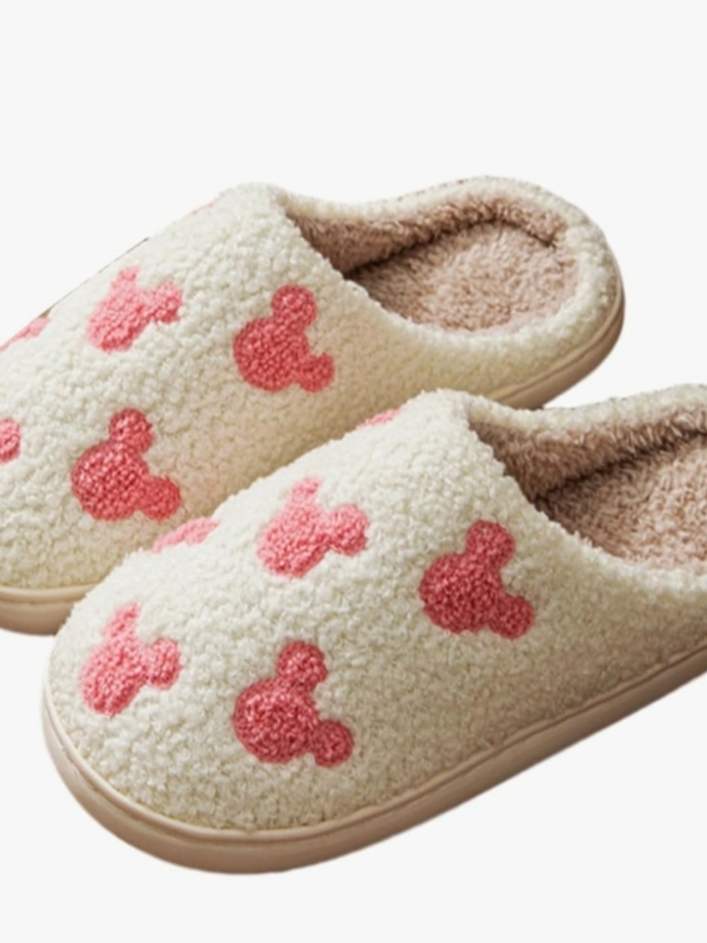 Disney Mickey Mouse Pink & White Slippers - Picture 2 of 8